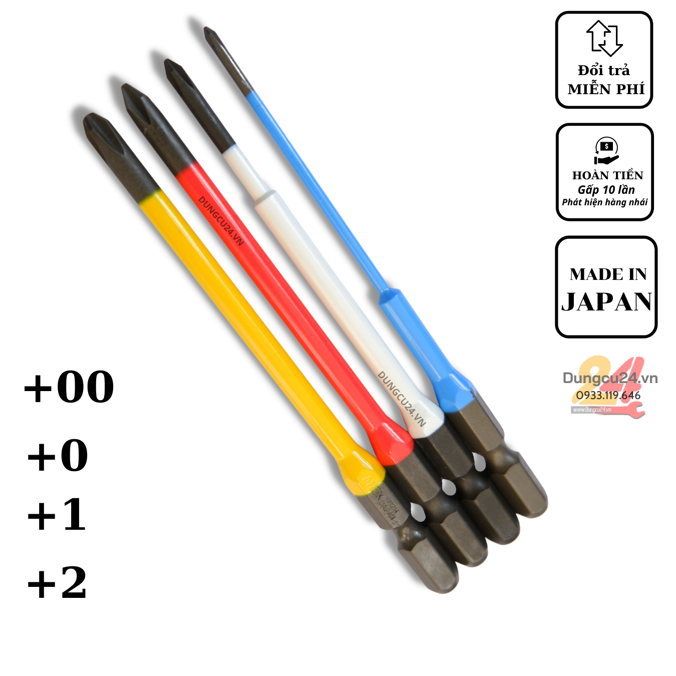 [ made in japan ] mũi vít Nhật ANEX AC-16M +00/+0/ +1/+2  PH00/PH0/PH1/PH2 (GIÁ 1 MŨI)