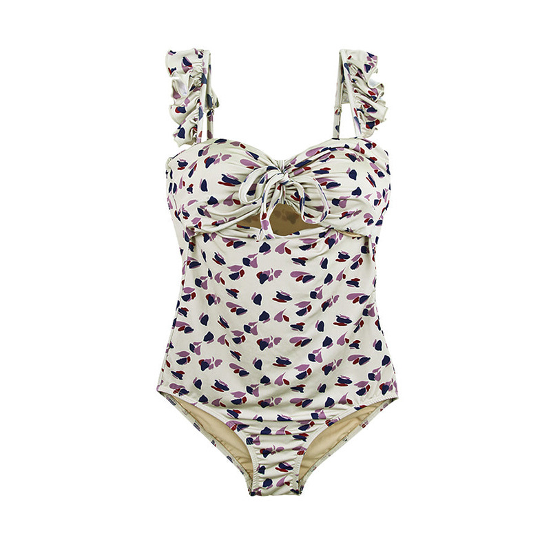 Free shipping full swimwear one piece swimwear one piece swimwear one-piece retro flower đồ swimming bikini female swimwear one-piece ultra-thin nan1098