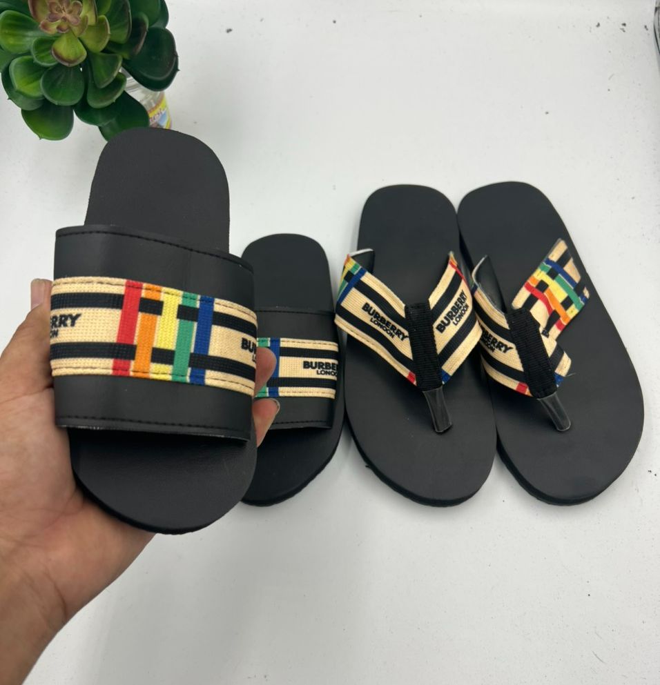 Dép cặp nam nữ đế đen quai phối màu ( thới giới sandal )