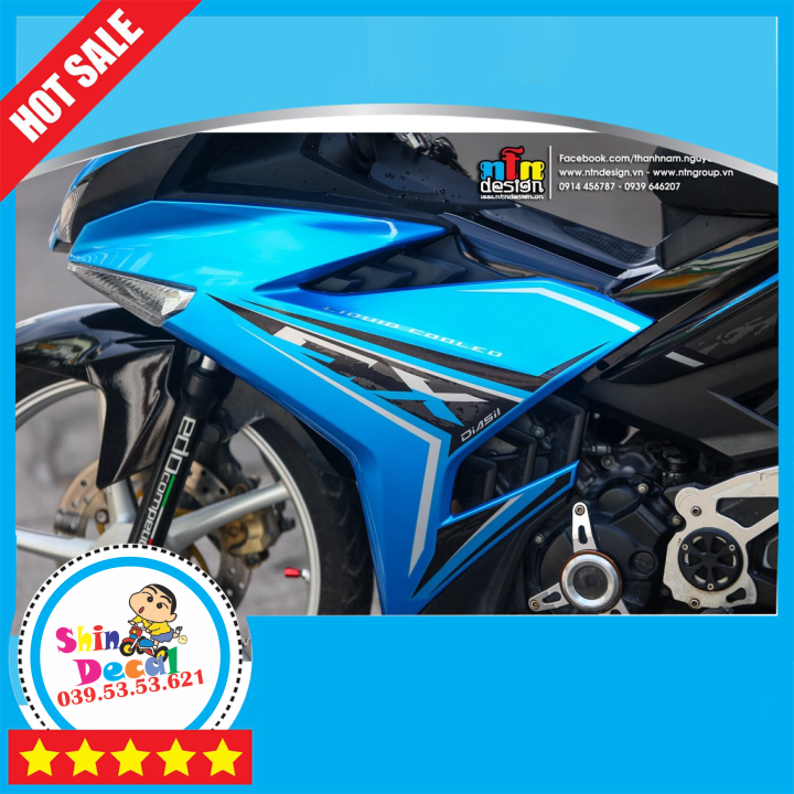 Tem rời dán xe exciter 150 mẫu đen xanh ngọc chữ ex