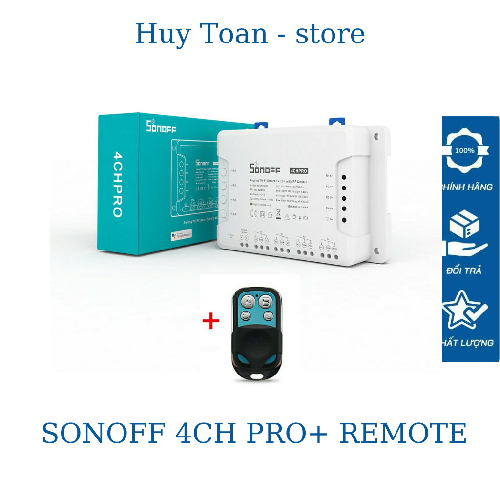 Sonoff 4CH pro R3 - Công tắc wifi 4 kênh điều khiển từ xa qua điện thoại