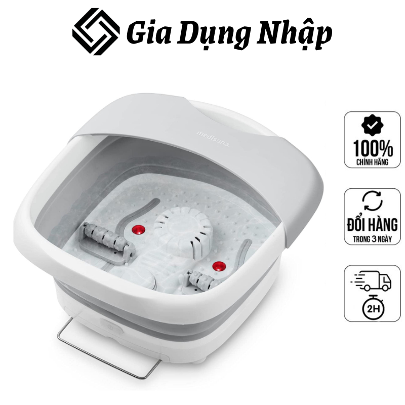 Medisana FS886 Foot Bath with Massage Function, Foot Bath, Heat Function, Foldable and Electric Foot Bath, Tub, Up to Shoe Size 45