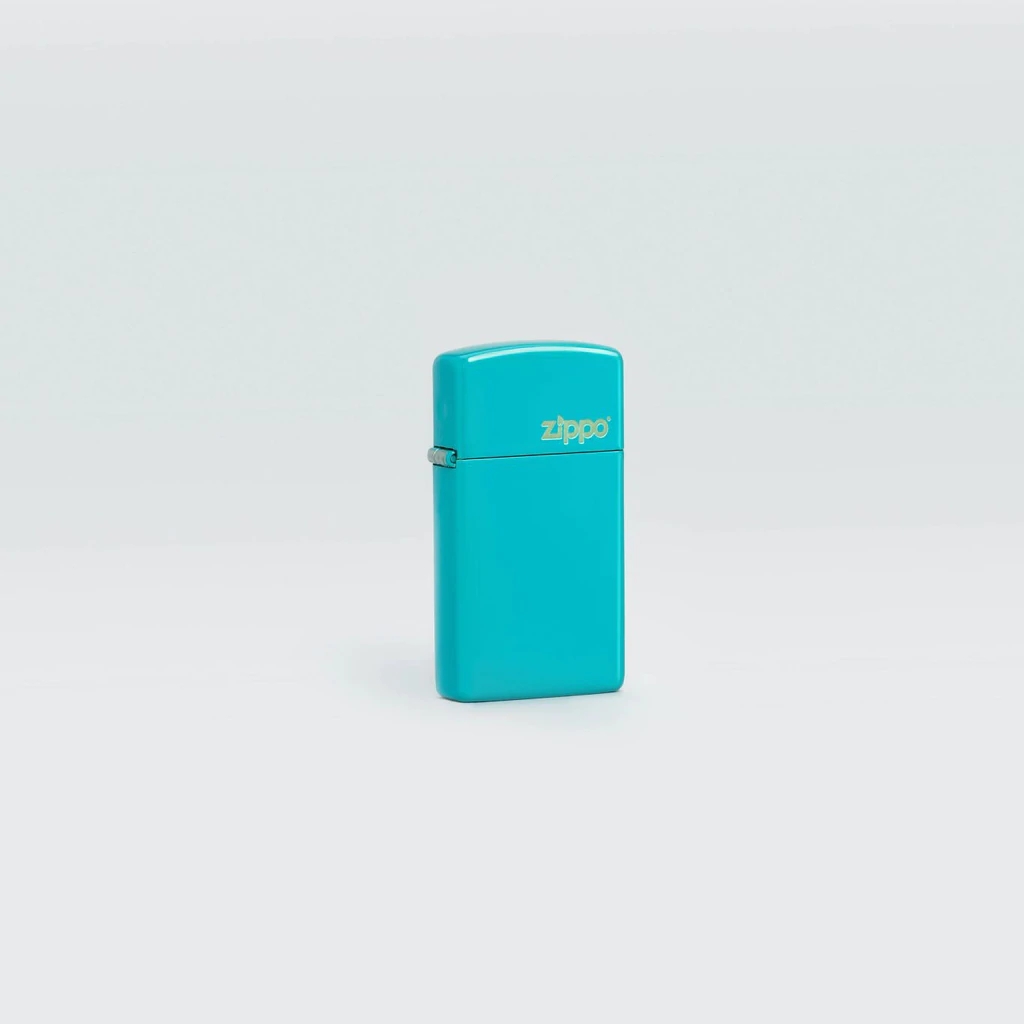 Bật Lửa Zippo 49529ZL Slim® Flat Turquoise Zippo Logo