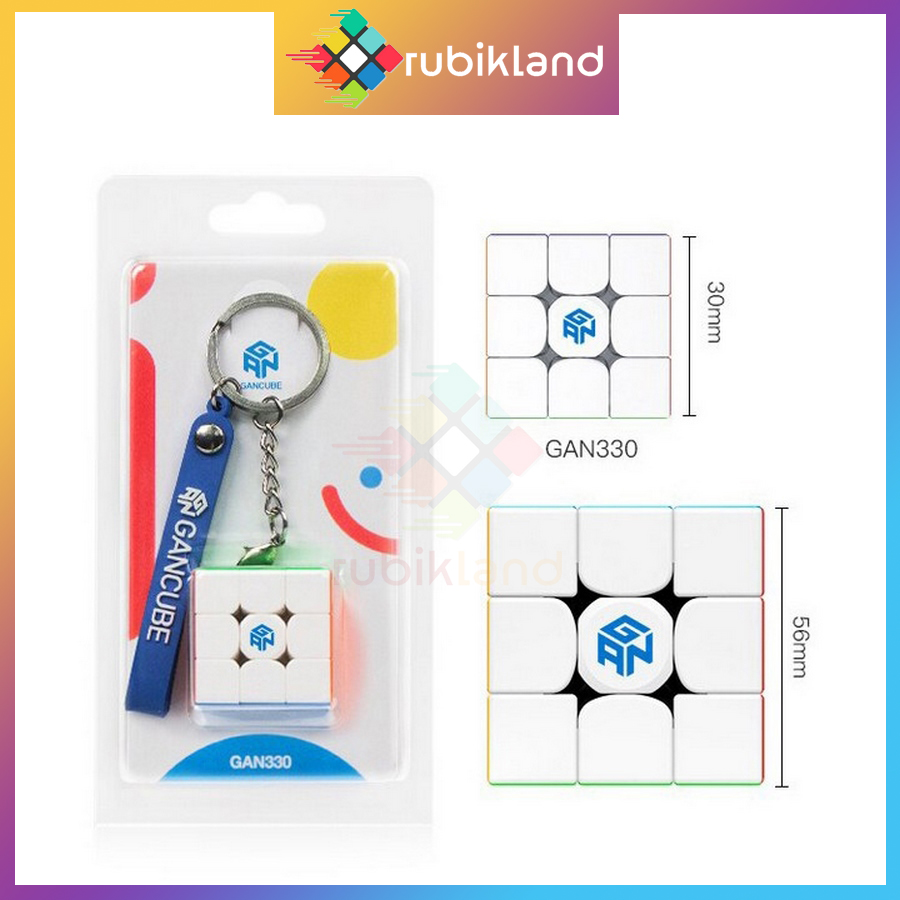 Rubik gan 330 rubic gan330 stickerless móc khóa rubik 3 tầng đồ chơi trí tuệ trẻ em