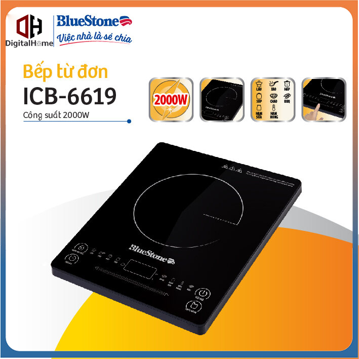Bếp từ đơn bluestone icb-6619, công suất 2000w đa năng chế độ, hàng chính hãng