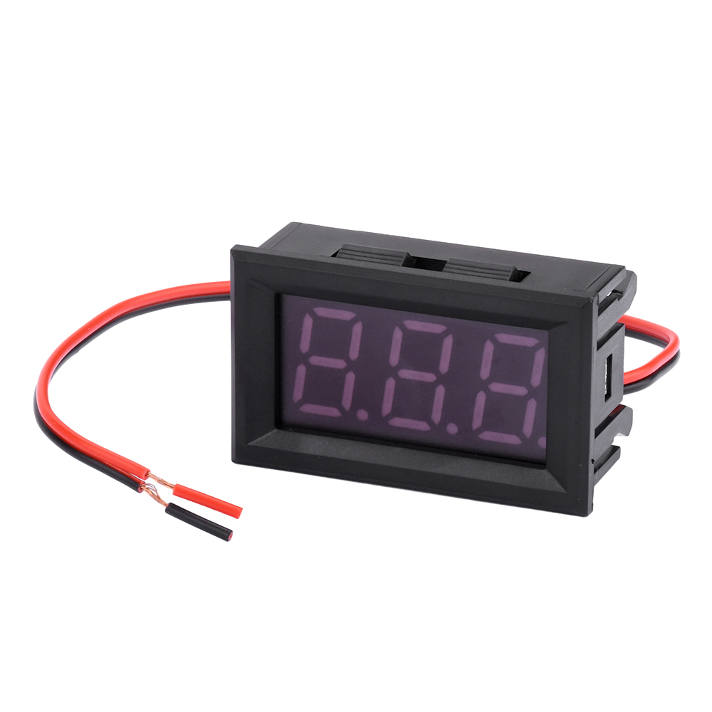 Shockley DC 5-120V Mini Voltmeter Blue LED Digital Display Panel Voltage Meter 2 Wire 0.56 Inch for Motorcycle Battery Monitor