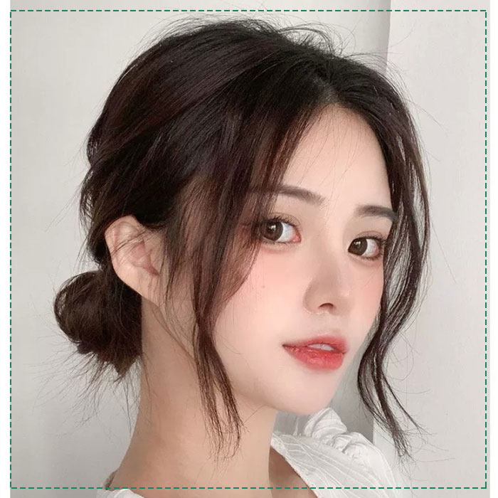 Tóc mái dài phong cách, sợi tơ tự nhiên (1 cặp)