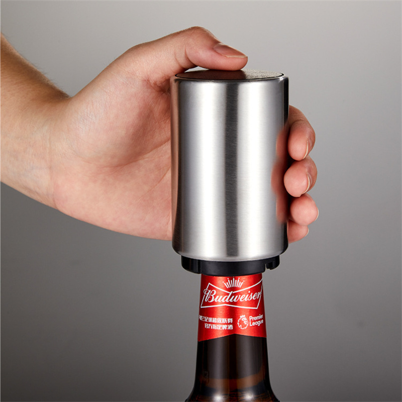 Stainless steel beer bottle opener push-type home creative automatic bottle opener bottle opener bottle opener.