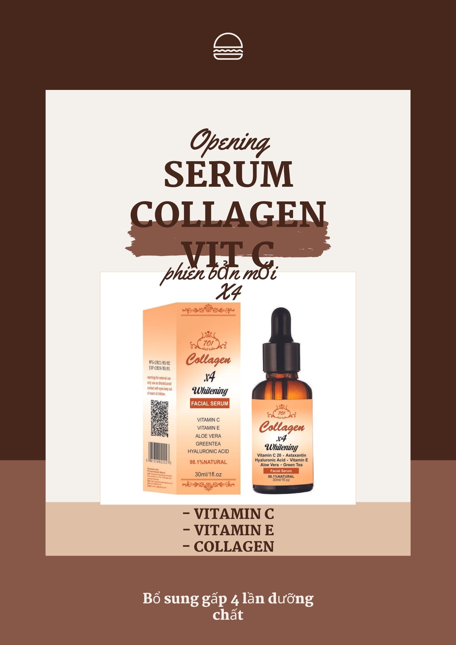 Serum Nám dưỡng trắng da Collagen Plus Vit E có tem điện tử
