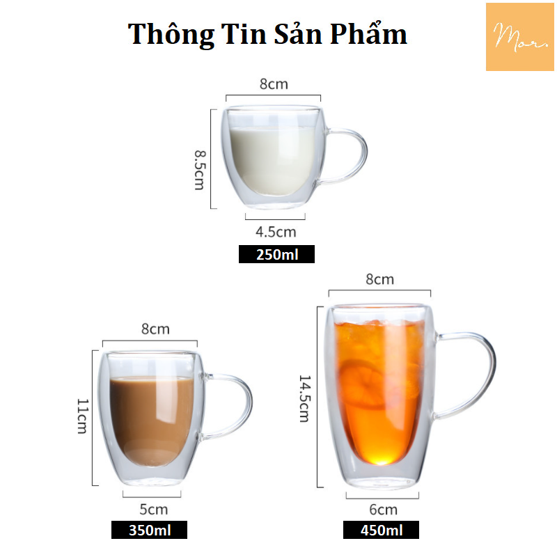 Cốc thủy tinh 2 lớp cách nhiệt - C13