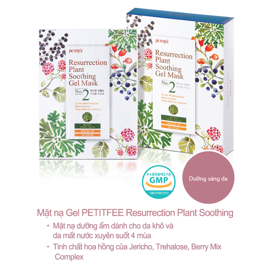 Mặt nạ mặt PETITFEE Resurrection Plant Soothing (hộp 10 gói)