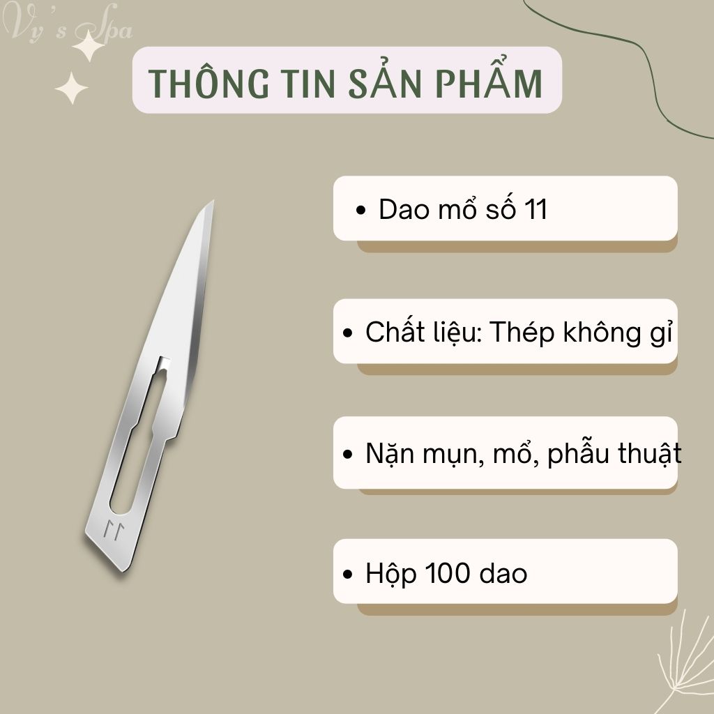 Lẻ 10 Dao Nặn Mụn Y tế, Dao Mổ Số 11