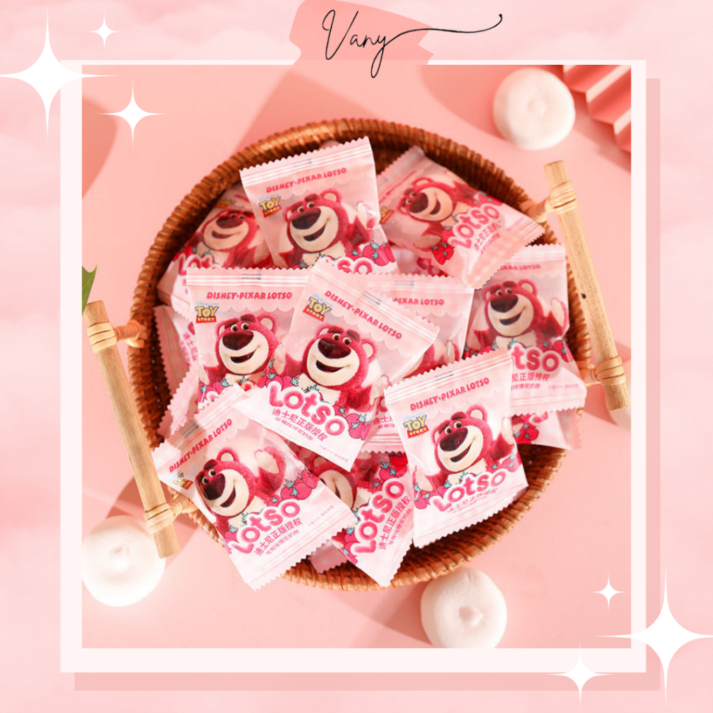 [10 cái] Kẹo Dẻo Marshmallow Nhân Mứt Dâu Gấu Dâu Lotso