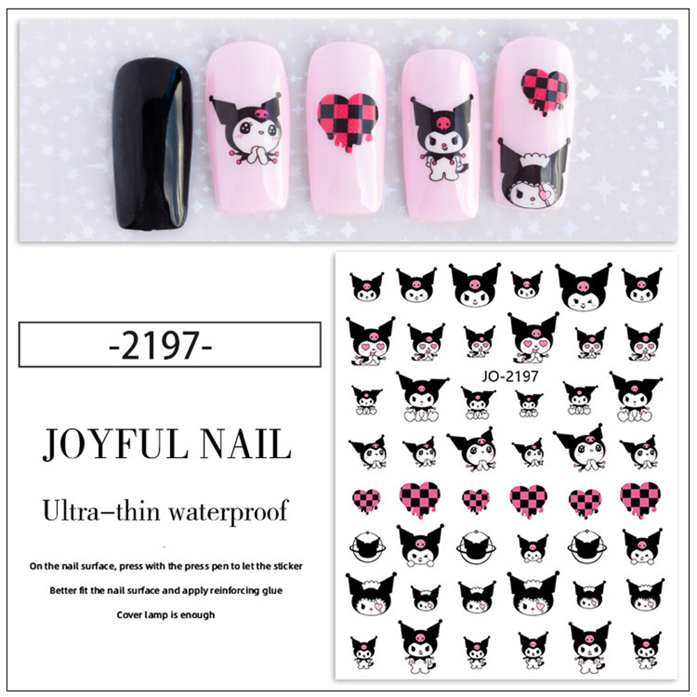 1PC Nail Art Sticker Cute Nail Products Nail Decorative Decal Cartoon Nail Three-eyed Boy Cartoon Cat