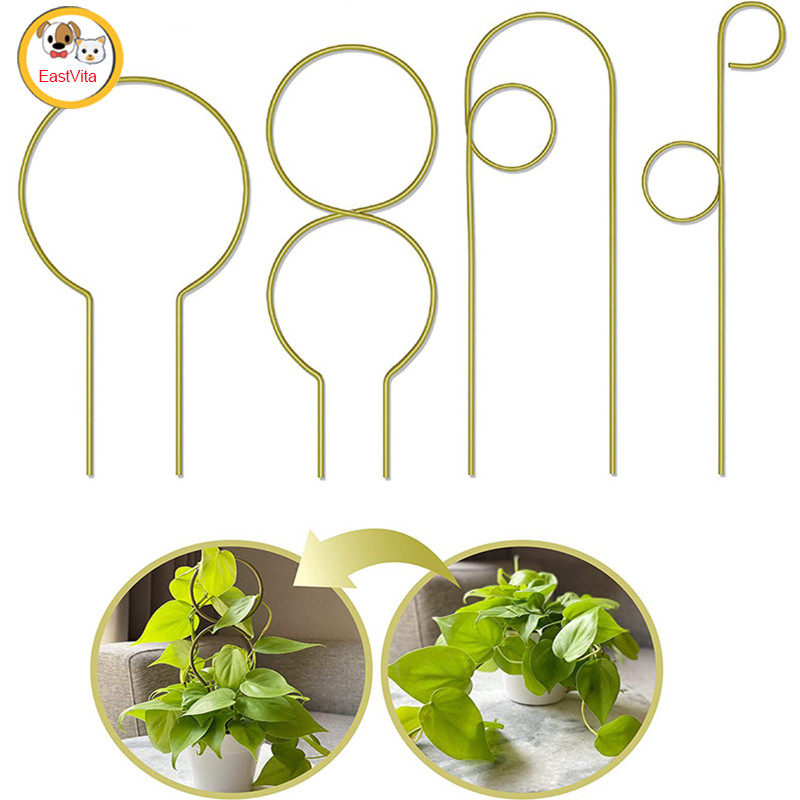 4pcs Plants Trellis 4 Style Anti-rust Anti-scratch Climbing Frames For Potted Green Plants Climbing