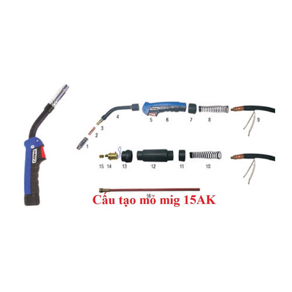 Cổ cong dây hàn mig 15AK Phụ kiện máy hàn