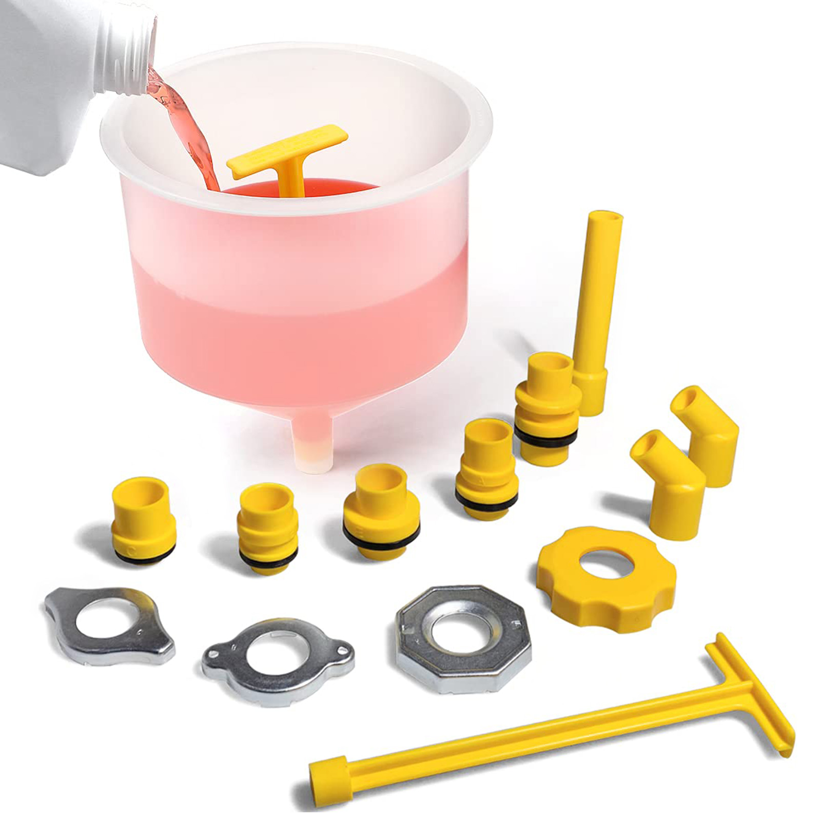 Coolant Filling Funnel Kit Automotive Antifreeze Bleeder for Universal Vehicles Radiator Coolant Filling Funnel Kit