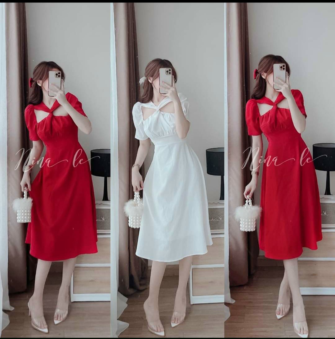 Đầm Dự Tiệc Cổ Chéo