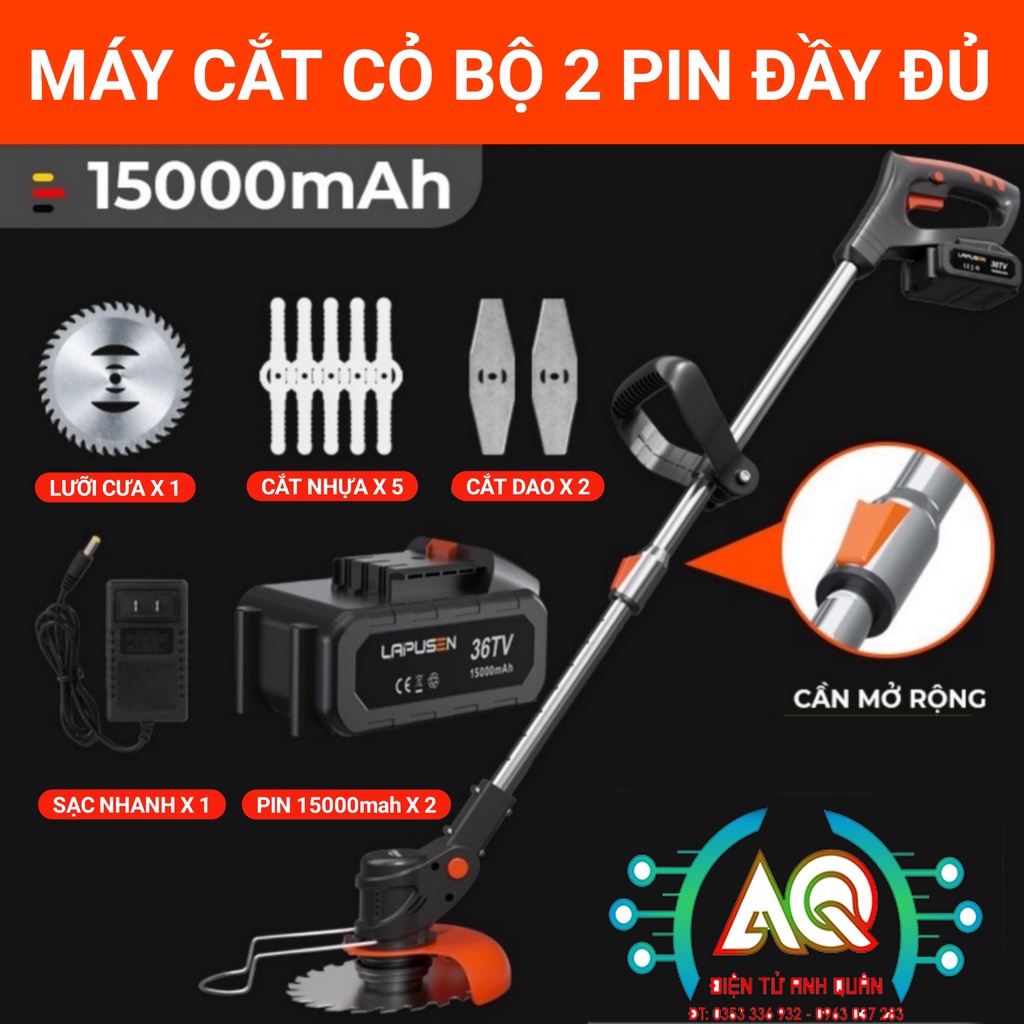 🌿 máy cắt cỏ lapusen công nghệ đức - máy cắt cỏ 2 pin