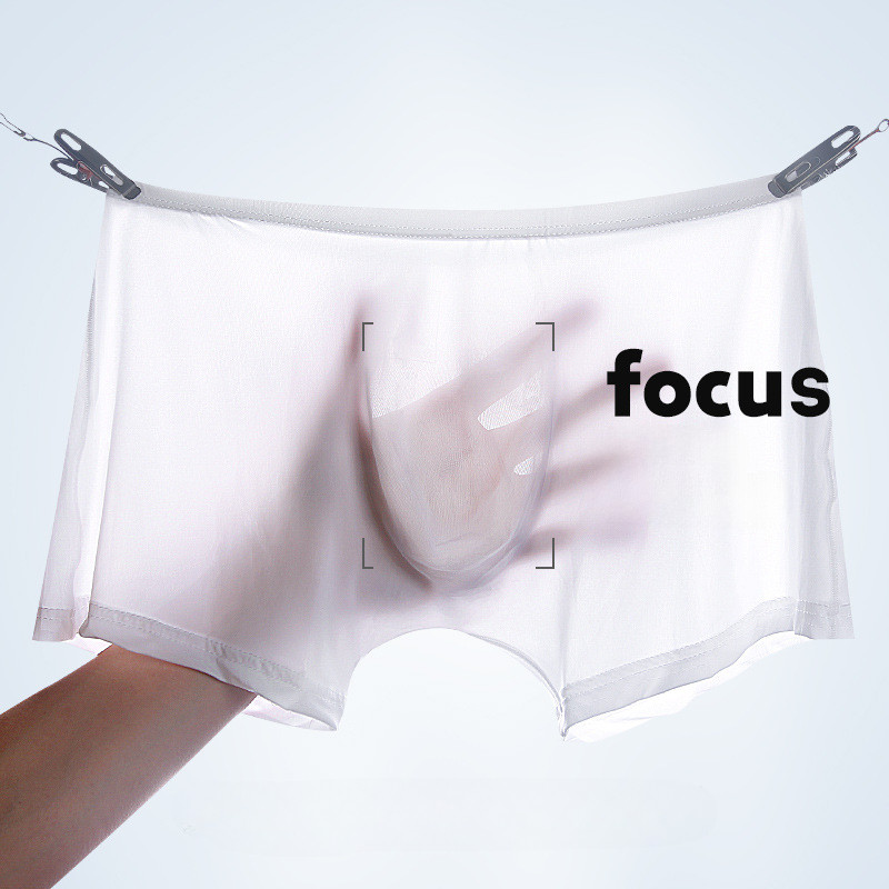 Men Ice Silk 3D Molded U Convex One-Piece Boxer Summer Ultra-Thin Youth Breathable 138