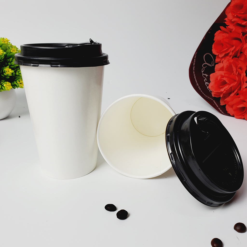 Set 50 chiếc cốc  giấy có nắp 480ml - 16OZ