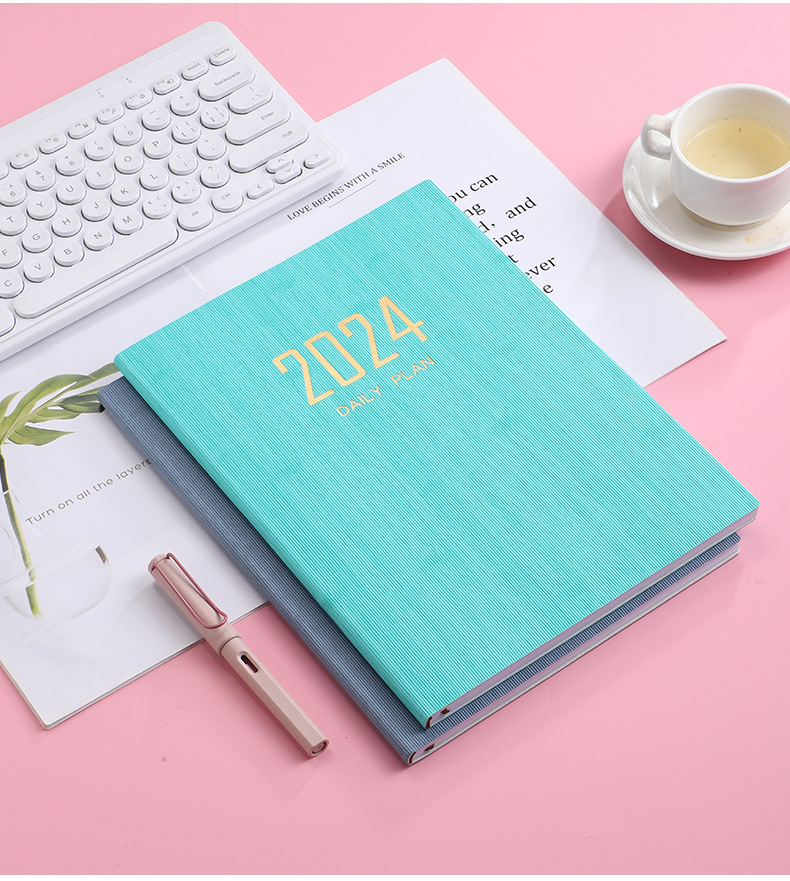 FeiEn 2024 Planner A4 English Schedule Book Thickened Japanese Plan Book Efficiency Manual Notebook Stationery