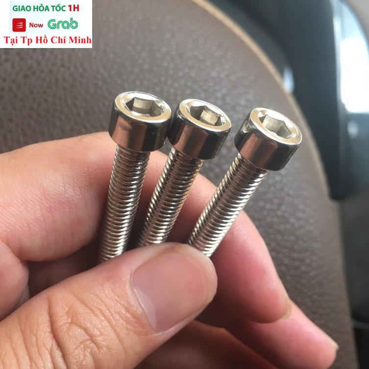 Ốc 8li40 inox 201 đầu trụ pát tăng sên âm