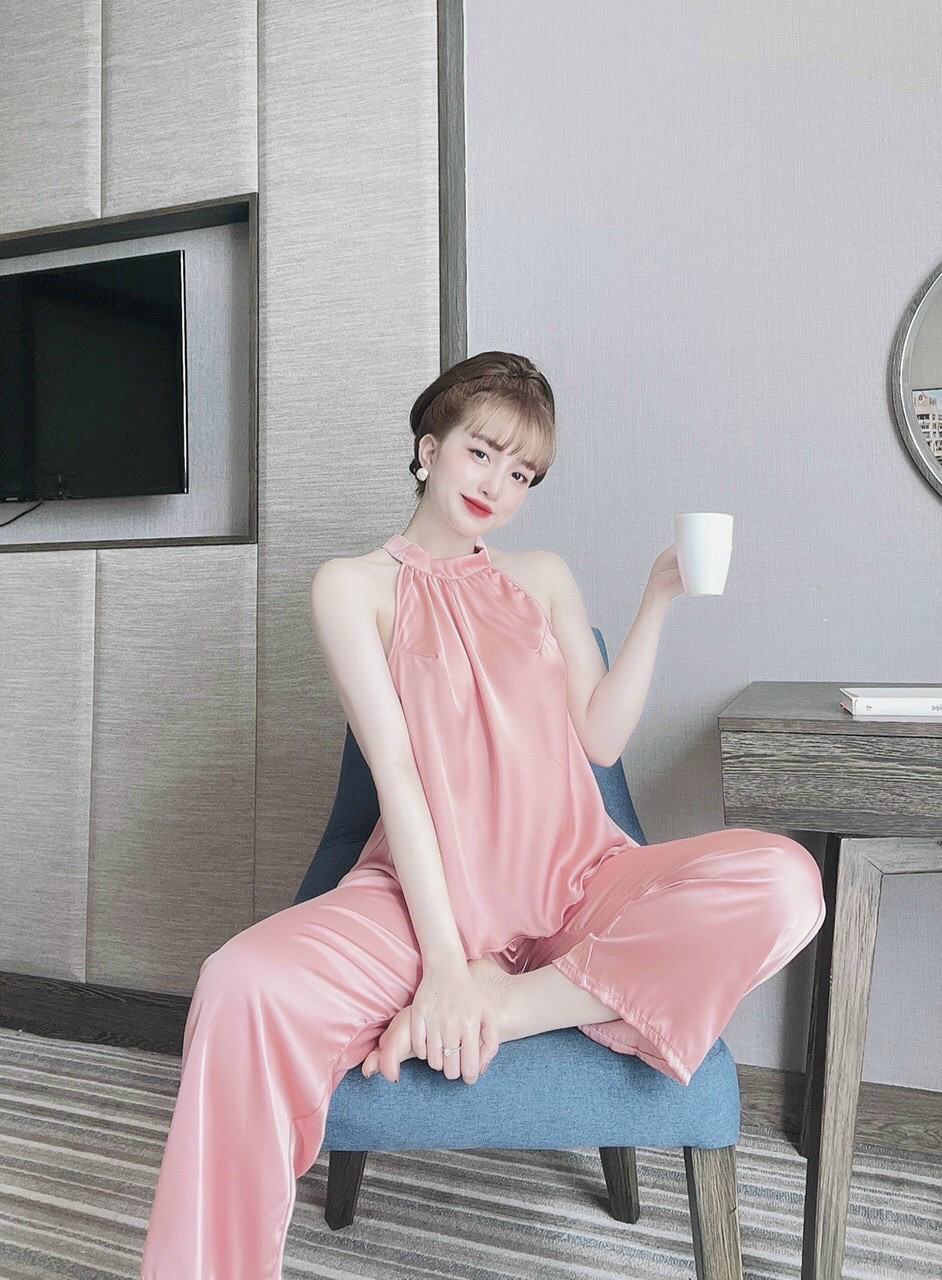 Sét bộ satin cổ yếm cao cấp-TH