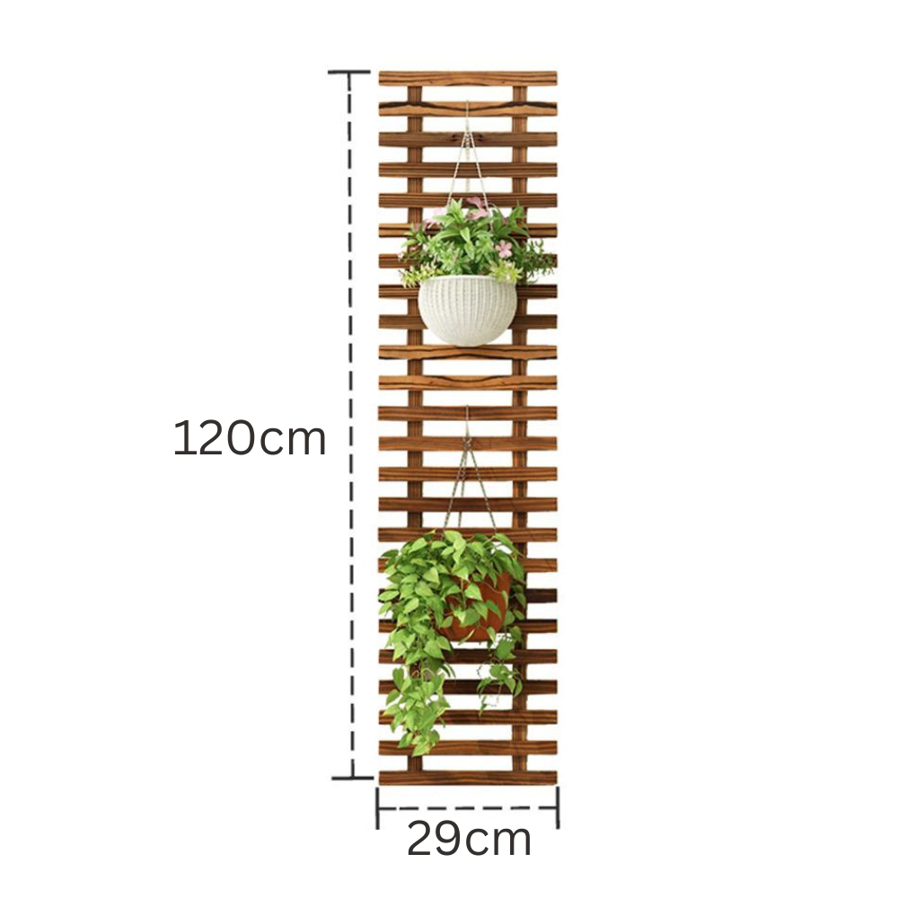 [SG SELLER] Wooden Hanging Plant Rack Wall Mount Planter Stand Frame ...