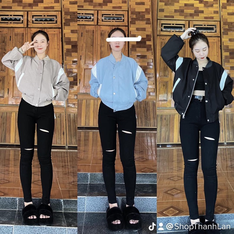 Jeans dài lưng cao co giãn rách PT 2024