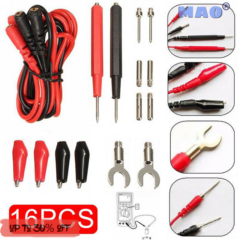 Maoyuanxing 16 in 1 Digital Multimeter Test Leads Probes Volt Meter Cable Clip Alligator