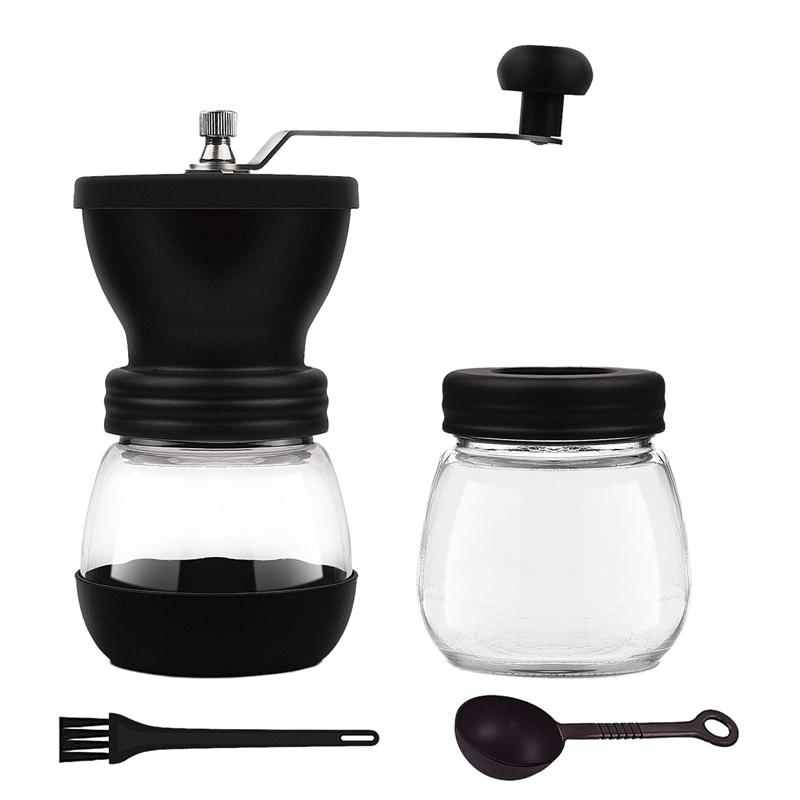 Manual Coffee Grinder with Ceramic Burrs,Portable Hand Adjustable