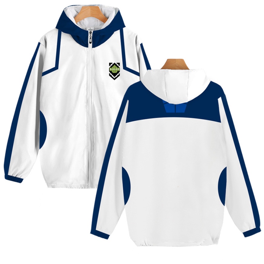 Anime blue lock jacket dài tay unisex top zipper cosplay 3d coat isagi yoichi thời trang bình thường áo khoác ngoài cộng với kích thước un