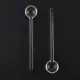 Long Handle Glass Teaspoon Tableware Transparent Coffee Stirring Spoon. 