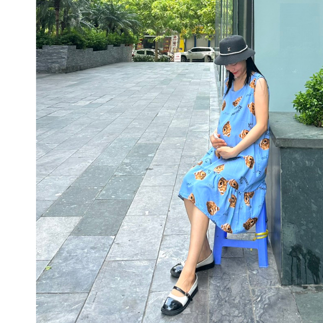 Váy lanh bầu dáng suông, mặc nhà Mùa HÈ cho bà bầu