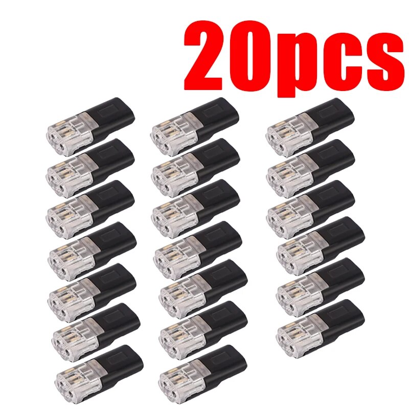 20Pcs Car Quick Wire Connector Safety Waterproof 2 Pin Way Plug Cable Electrical Connection Snap Solderless Auto Accessories