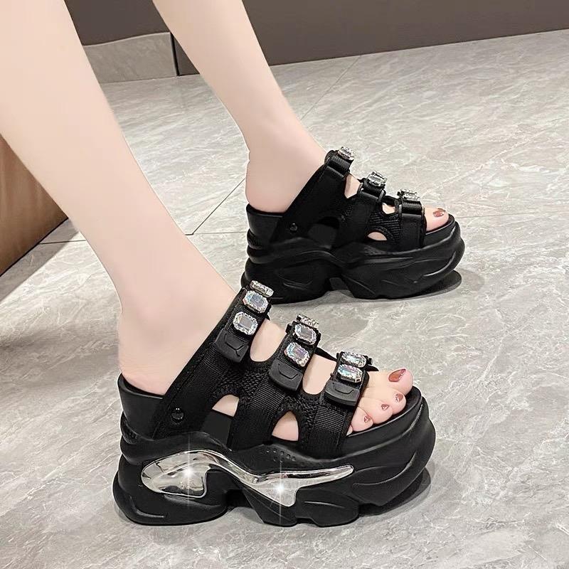 Dép đế cao 12cm, dép độn đế quai vải (hàng hộp)