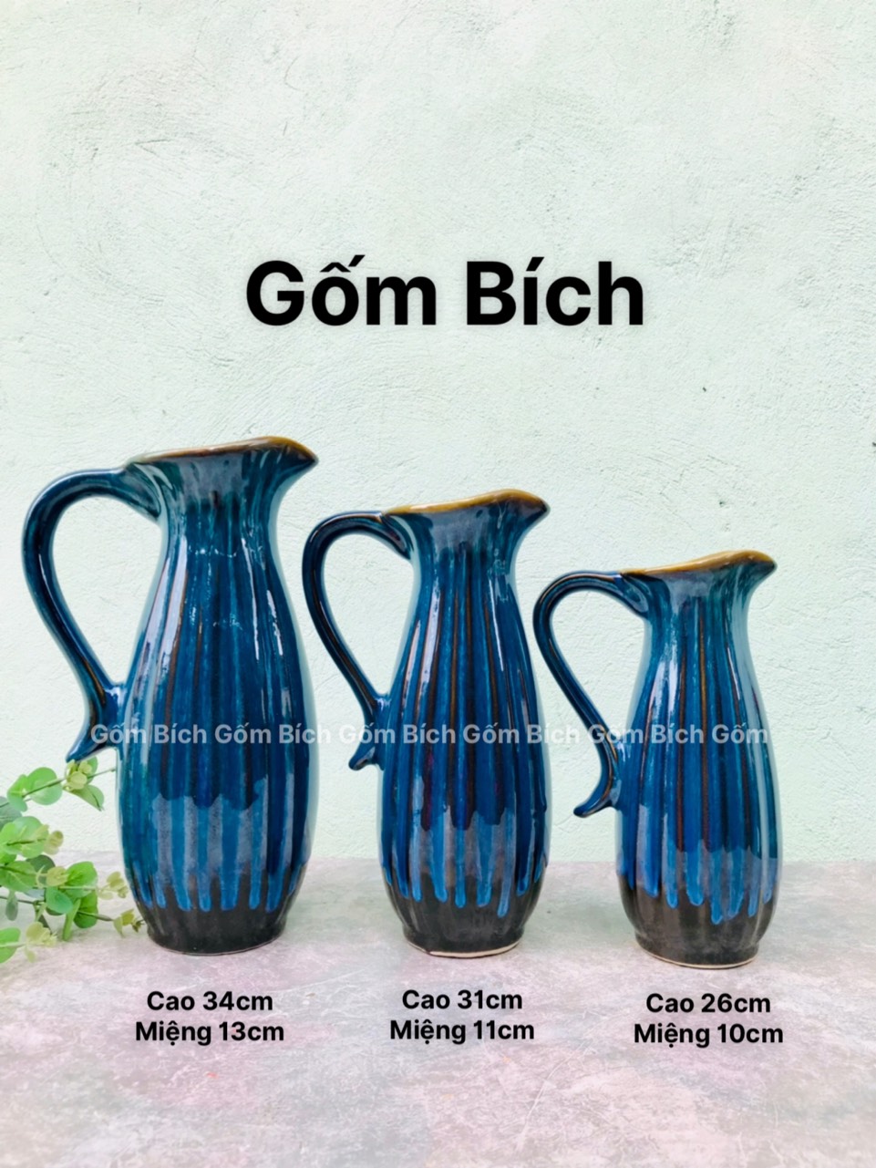 Bình Hoa Lọ Hoa Dáng Bình Sữa Thon Gốm Sứ Bát Tràng - Gốm Bích