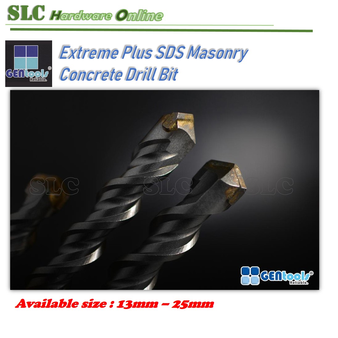 13mm-25mm GENTOOLS Extreme PLUS SDS Shank Concrete Masonry Drill Bit ...