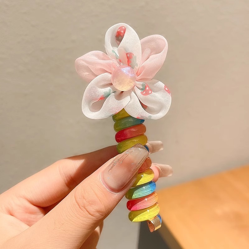 Rainbow Flower/Star High Elastic Spiral Hair Band