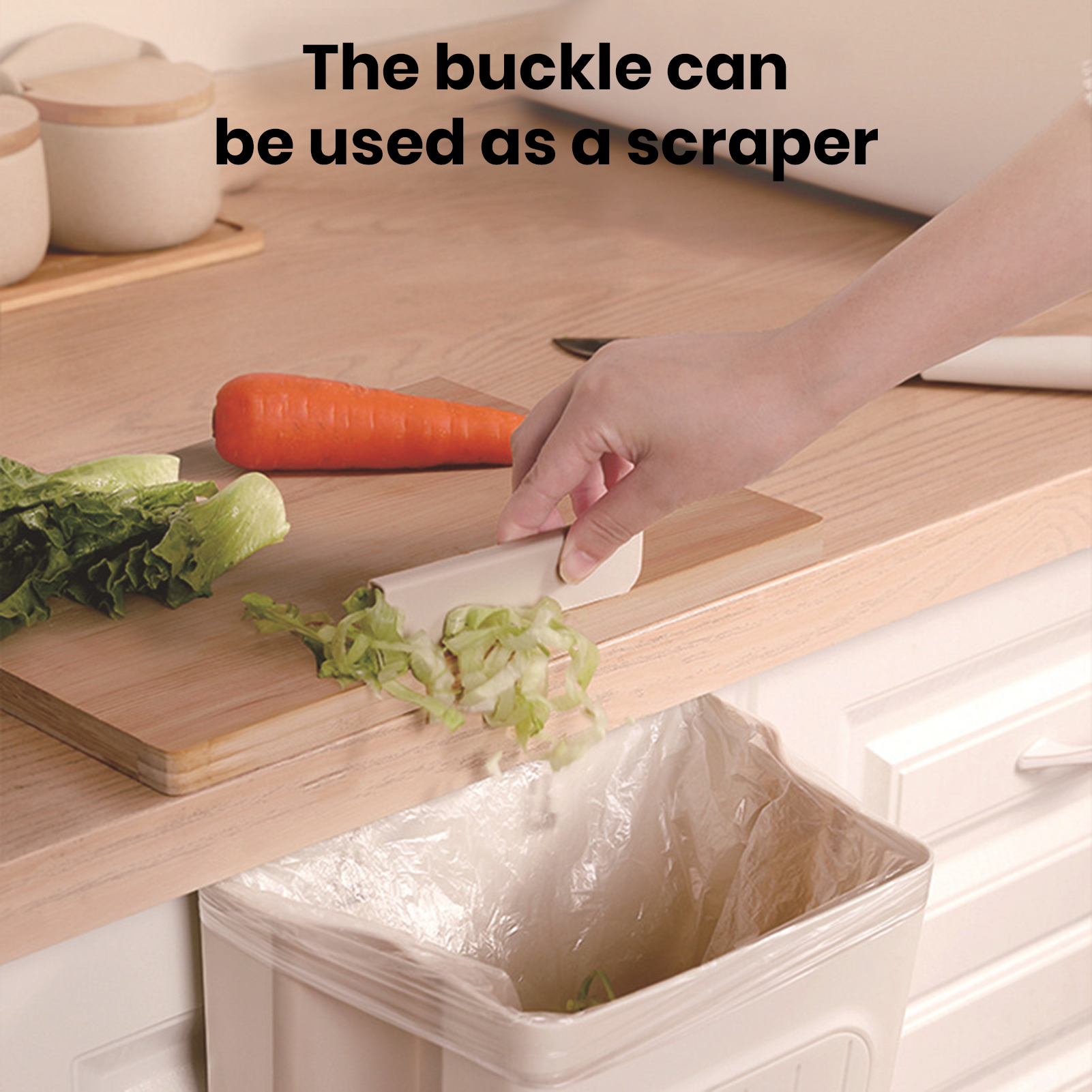 youlianba Garbage with Scraper Buckle Multi-purpose Garbage with Scraper Convenient and Durable Hanging Trash for Home Space-saving and Foldable Waste Container Ideal