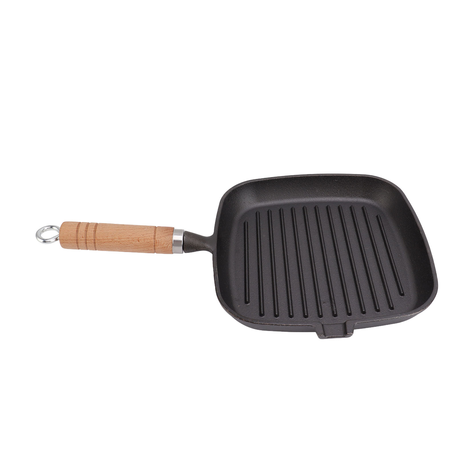 Cast Iron Pan Cast Iron Skillet Wooden Handle for Steak