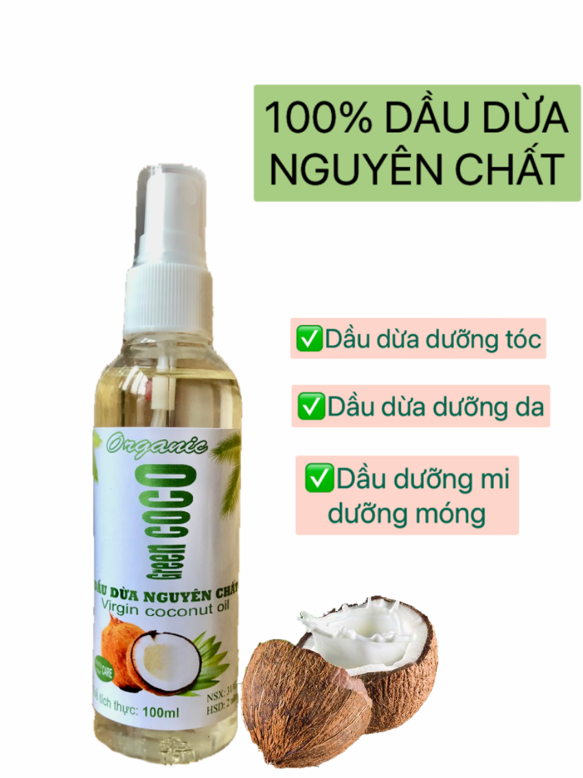 Combo 2 chai Dầu Dừa COCo Nguyên chất 100% (100ml)