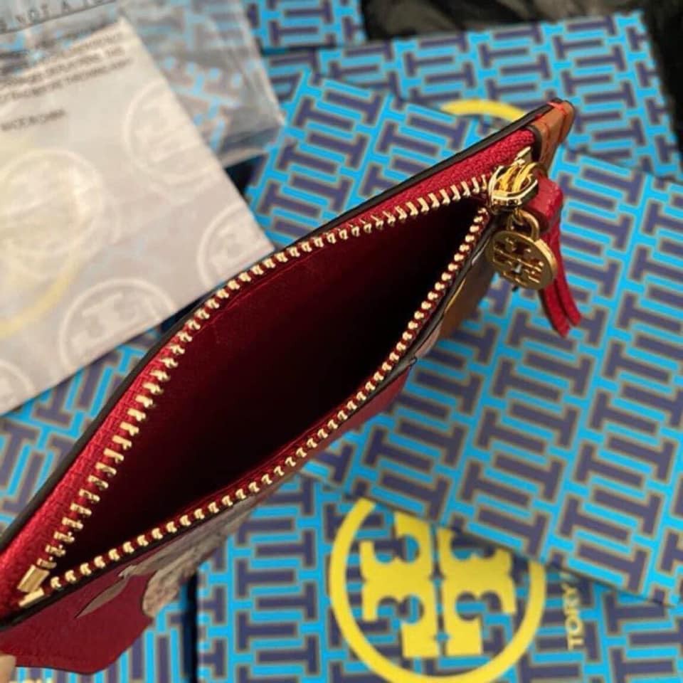 Ví Đỏ Tory Burch Card Holder Da Siêu mềm