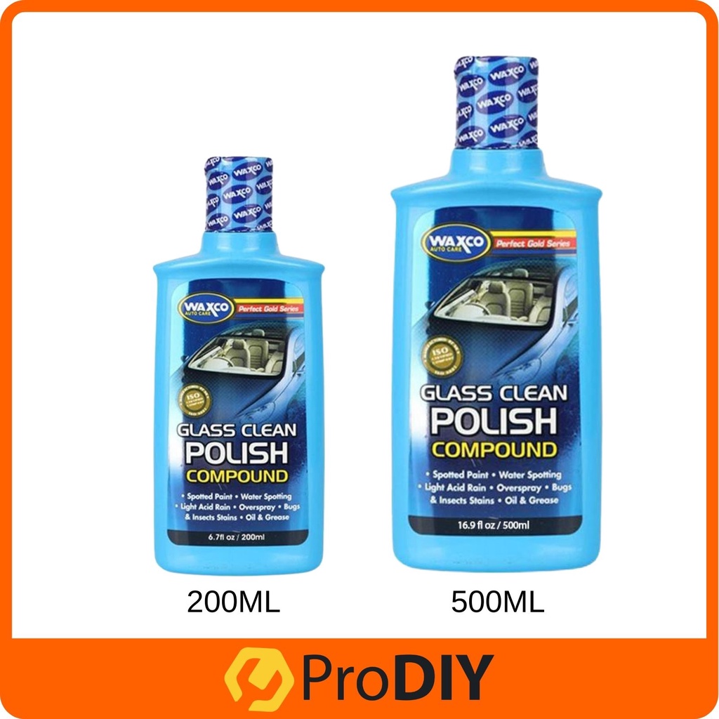 WAXCO Auto Care Glass Clean Polish Compound Nano Tech Pengilat Cermin  Kereta Car Windscreen 200ML 500ML 玻璃清潔