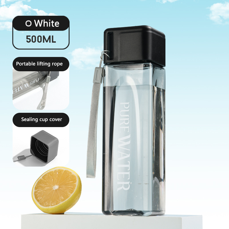 Water Bottle With Handle Simple Water Bottle Heat-resistant Plastic Bottle Creative Portable Cup Personalized Water Bottle