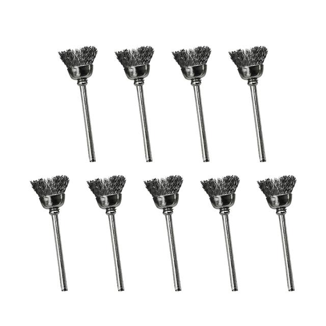 9pcs/set Brass Wire Wheel Brush Steel Wire Brushes Kit for Rotary