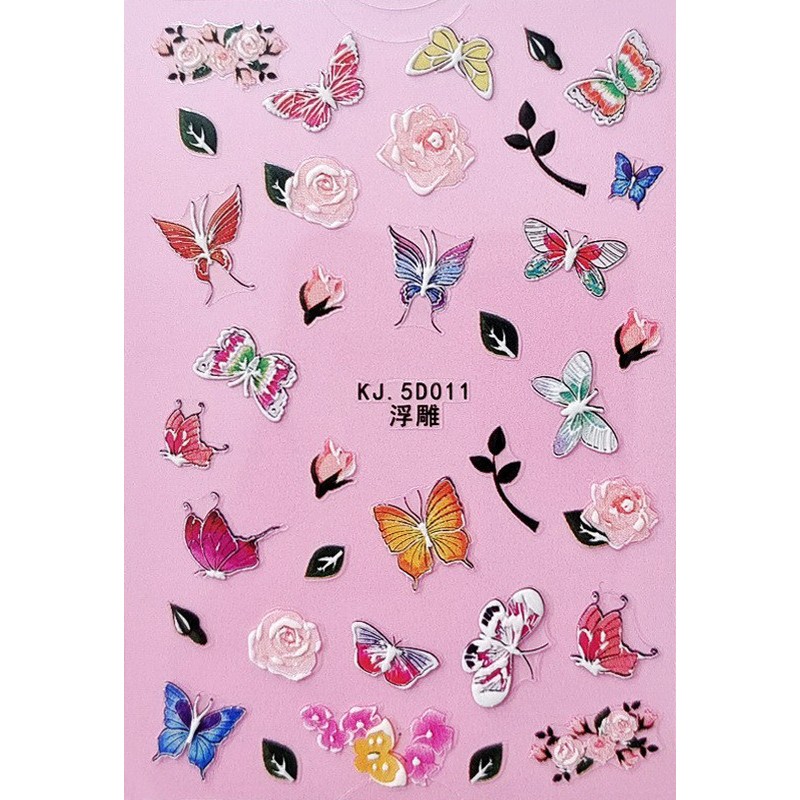 Sticker nail 5D nổi dán trang trí móng