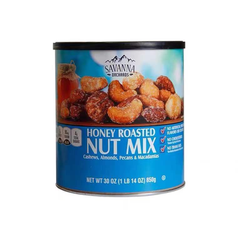 EA（年货礼盒系列）New Year's Must-Have US Imported SAVANNA Honey Cashew/Pecan/Almond  Mixed Nut Multi-flavored 850g New Year Snack