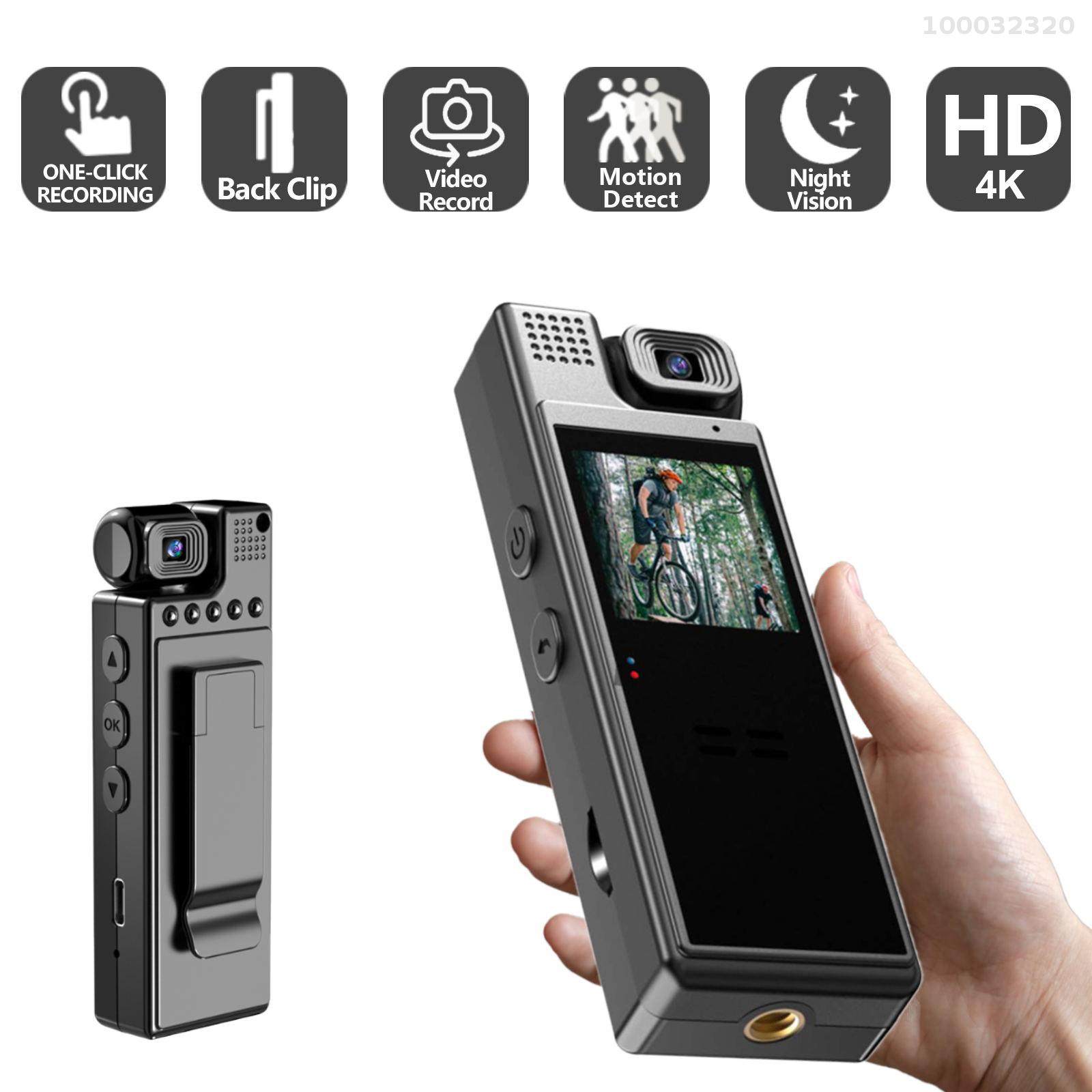 4K UHD Mini Body Camera with Audio and Video Recording 180 Lens Rotatable